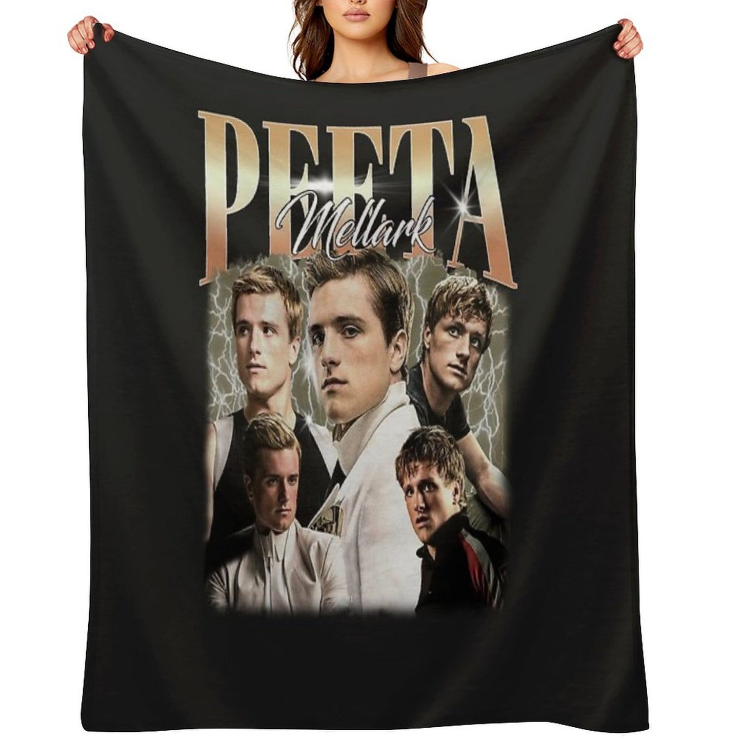 Peeta Mellark Vintage Unisex , Limited Peeta Mellark Vintage T-, Gift Unisex T-, Best Peeta Mellark Sweat Gift Idea Fan Throw Blanket