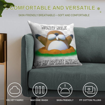 Monty Mole Is My Spirit Animal Soft Bedroom Essential Throw Pillow