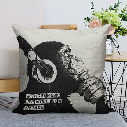 Without Music Life Would Be A Mistake Linen Throw Pillow Cover