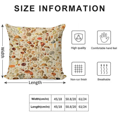 Vintage Mushroom Designs Collection Soft Warmth Comfort Throw Pillow