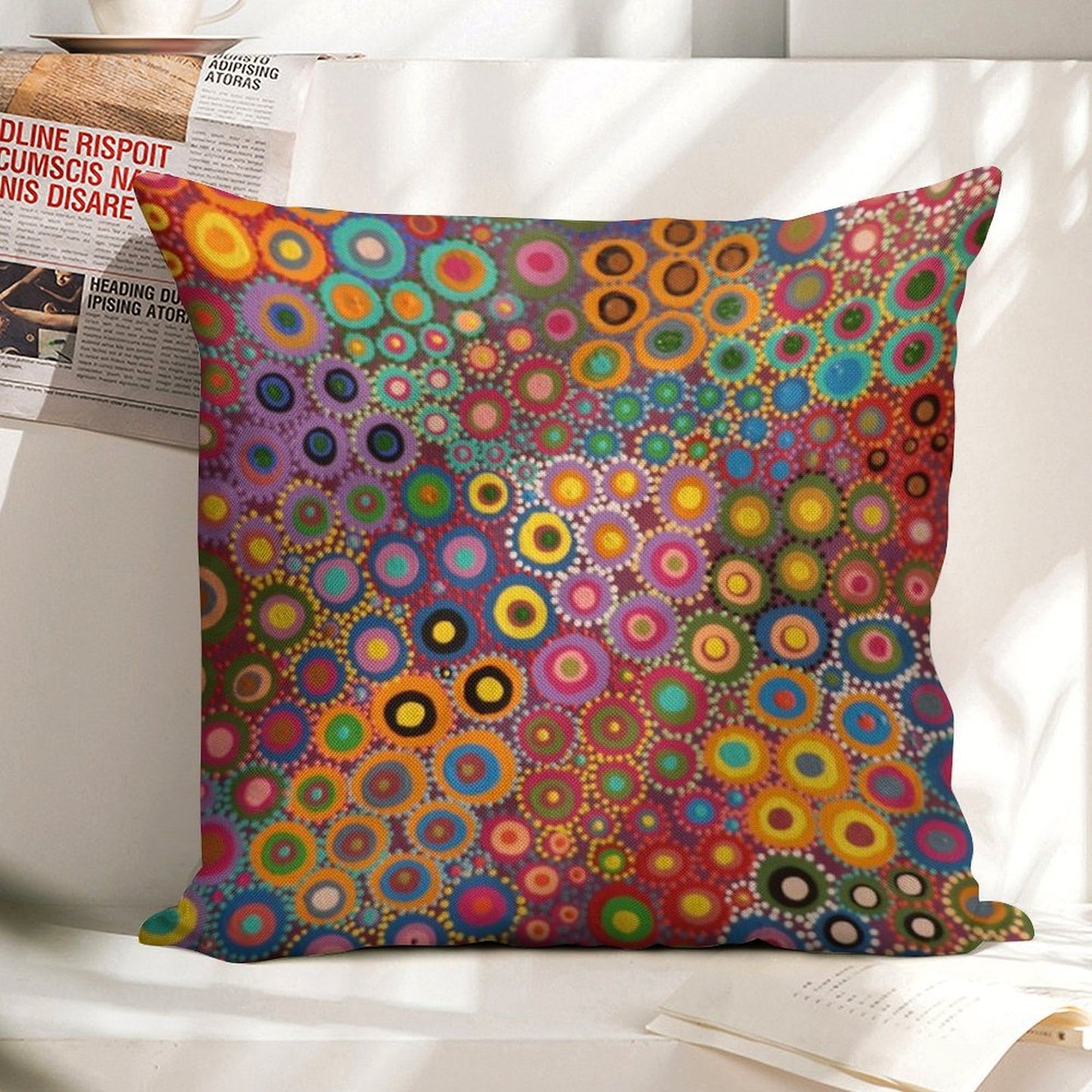 Desert Wildflowers Linen Throw Pillow Cover