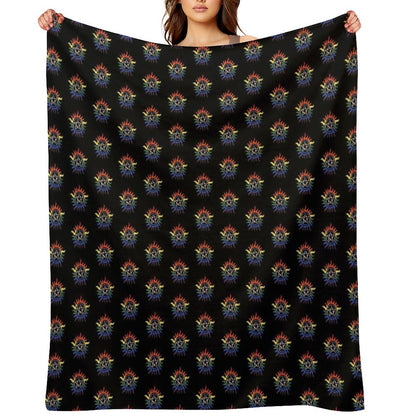 Supernatural Rainbow Pentacle Throw Blanket