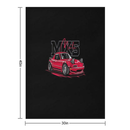 Red Mazda MX5 Miata Throw Blanket