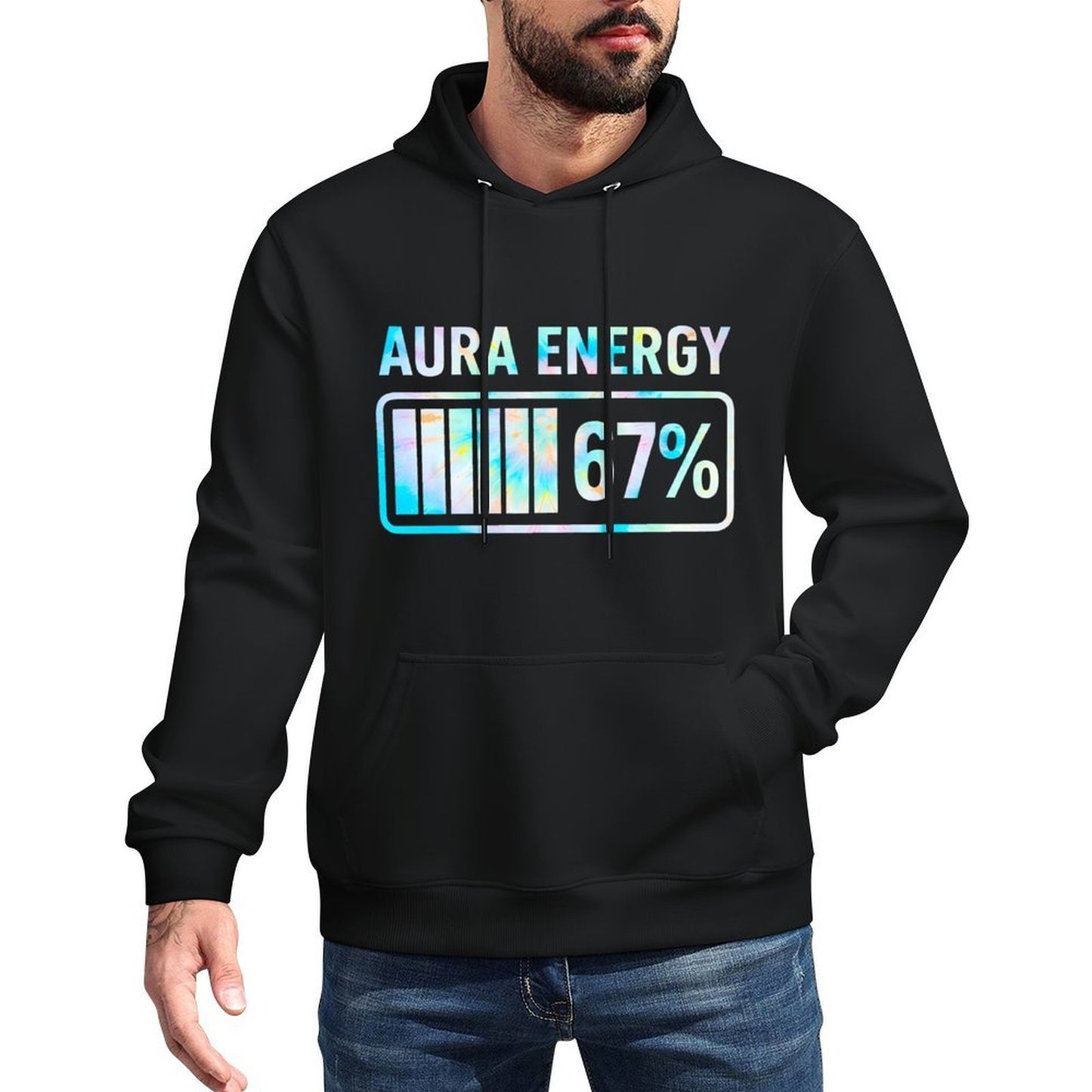 Aura Energy 67 Funny Six Seven Meme Gen Alpha Slang Relaxed Fit Hoodie