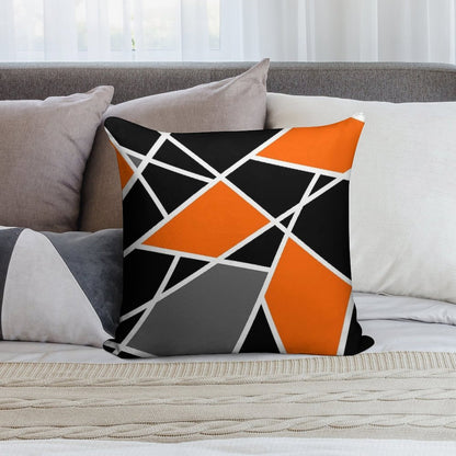 Geometric Modern Orange Pattern Soft Anti-Pilling Throw Pillow