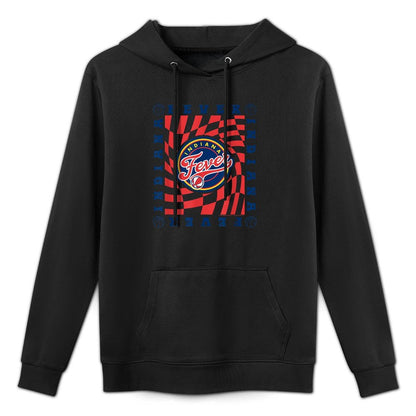 WNBA Indiana Fever Retro Wavy Checkerboard Medium-Weight Fabric Hoodie