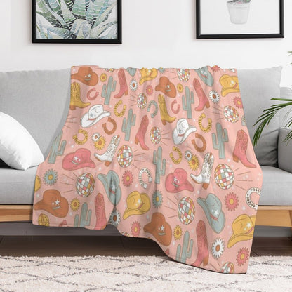 Disco Cowgirl Throw Blanket