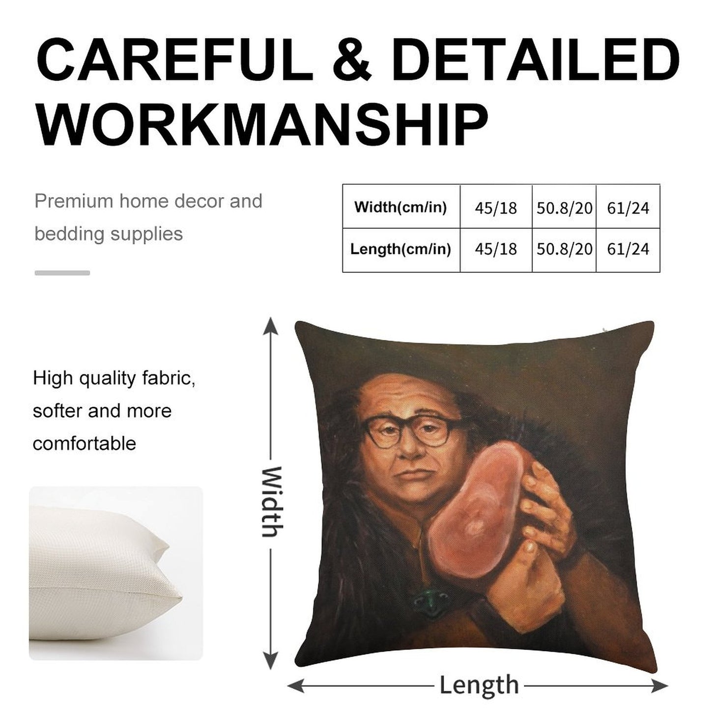 Danny Devito And His Beloved Ham Linen Throw Pillow Cover