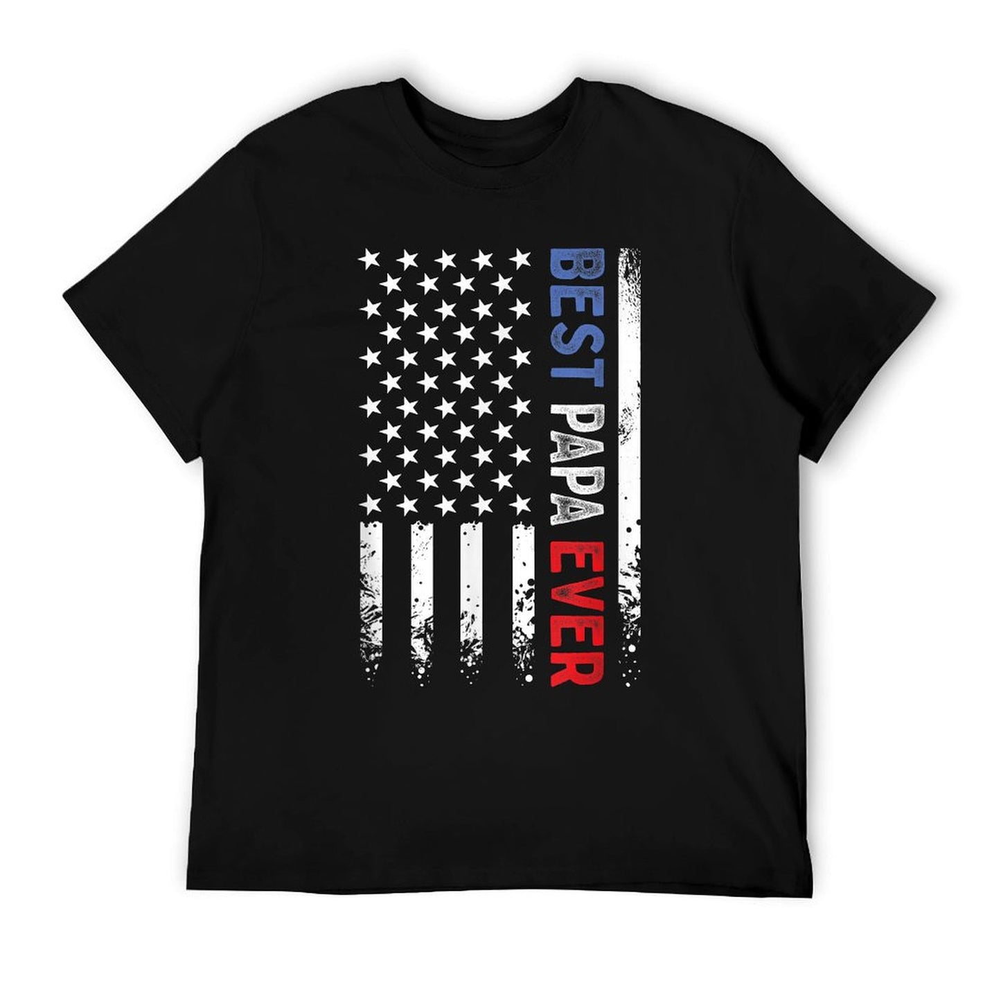 Father&#39;s Day Best Papa Ever with US American Flag T-Shirt