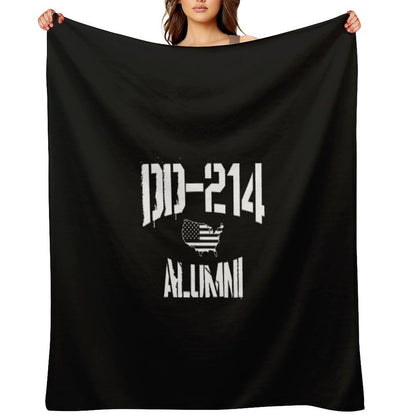 DD-214 Alumni Veteran Appreciation Gift US Flag Throw Blanket
