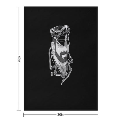 ADAM LIKES LEATHER - BLACK AND WHITE Throw Blanket