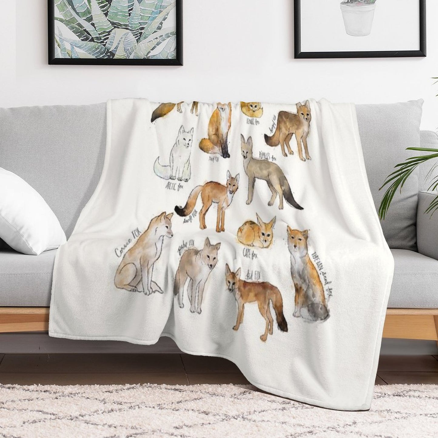 Foxes Throw Blanket