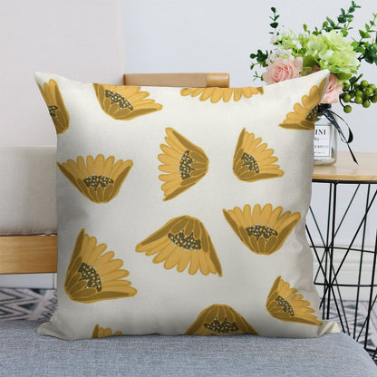 Sunflower Arrival Linen Throw Pillow Cover