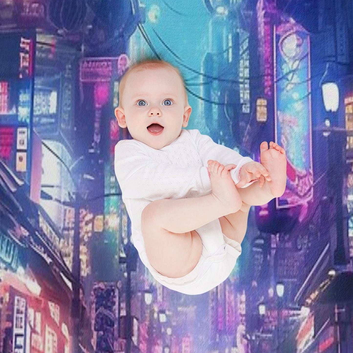 Cyberpunk Tokyo Dreamscape Throw Blanket