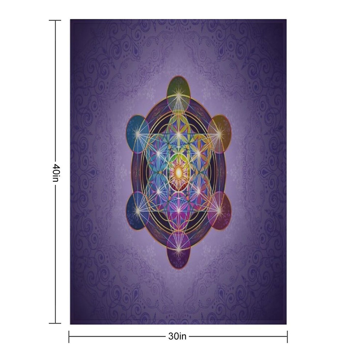 Metatron's Cube Merkabah Throw Blanket