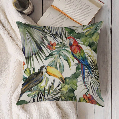 TROPICAL JUNGLE Linen Throw Pillow Cover