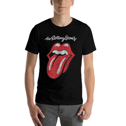 Rolling Stones Official Script Tongue  Heathered Texture T-Shirt