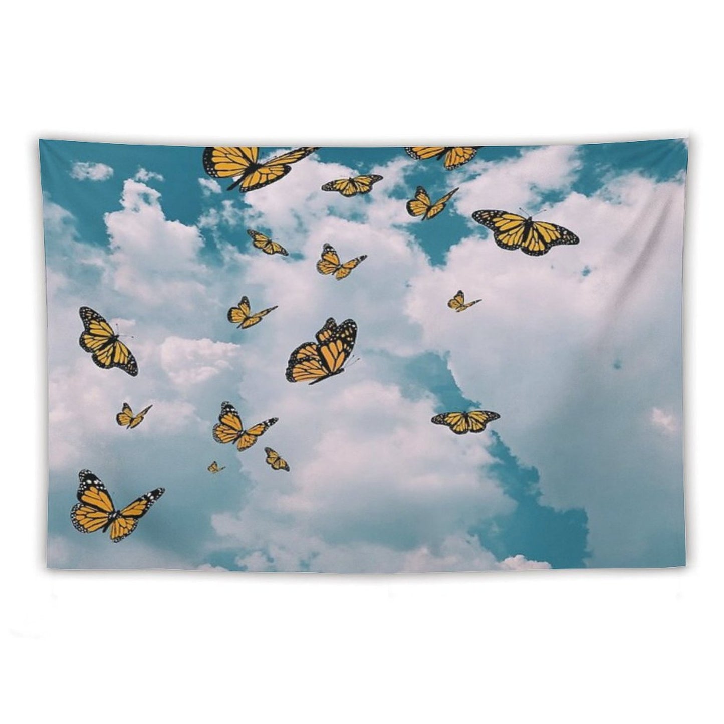 Monarch Butterflies Flying in The Sky (vintage)  - Photography And Illustration Tapestry