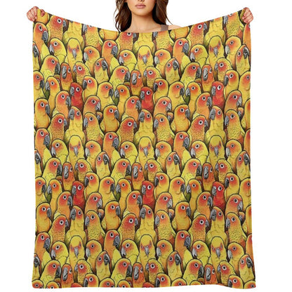 Sun Conures Throw Blanket