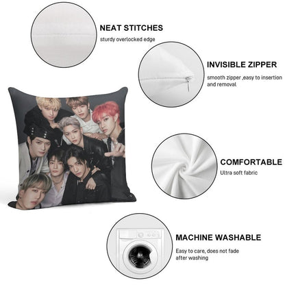 Stray Kids Soft Reinforced Edging Throw Pillow
