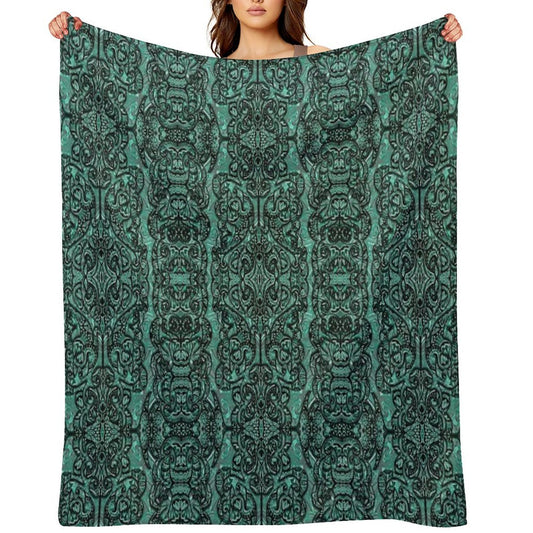 Bohemian Sadcyan Throw Blanket