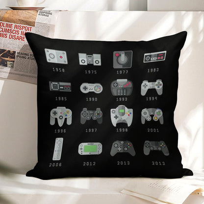 Geek Gaming Controllers Linen Throw Pillow Cover