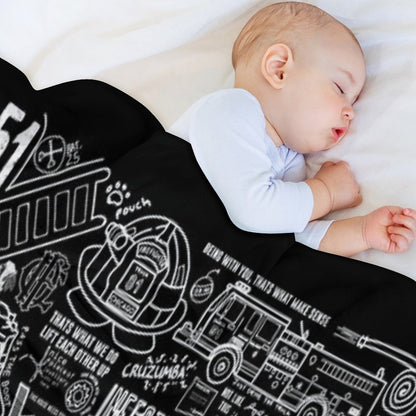 ONE CHICAGO COLLAGE on Black Throw Blanket
