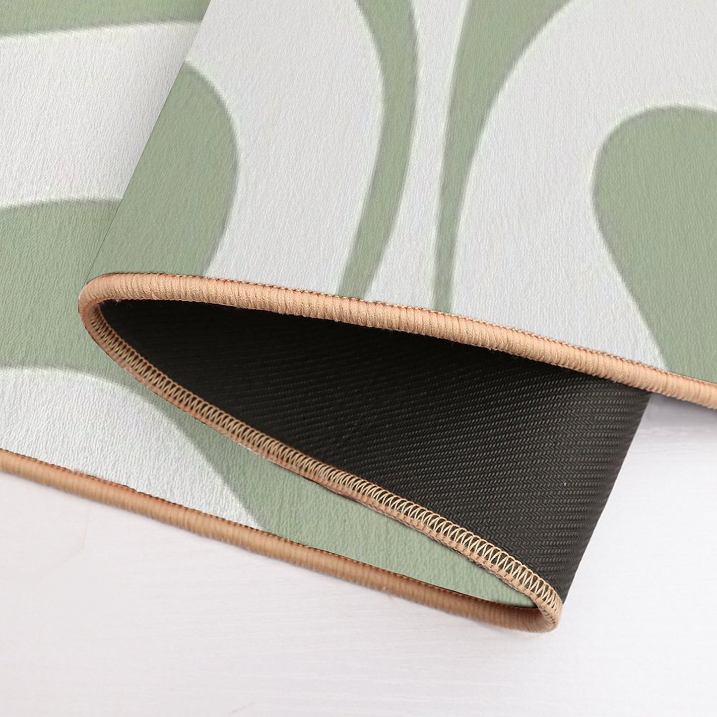 Modern Liquid Swirl Abstract Pattern in Sage Green Tones Bath Mat