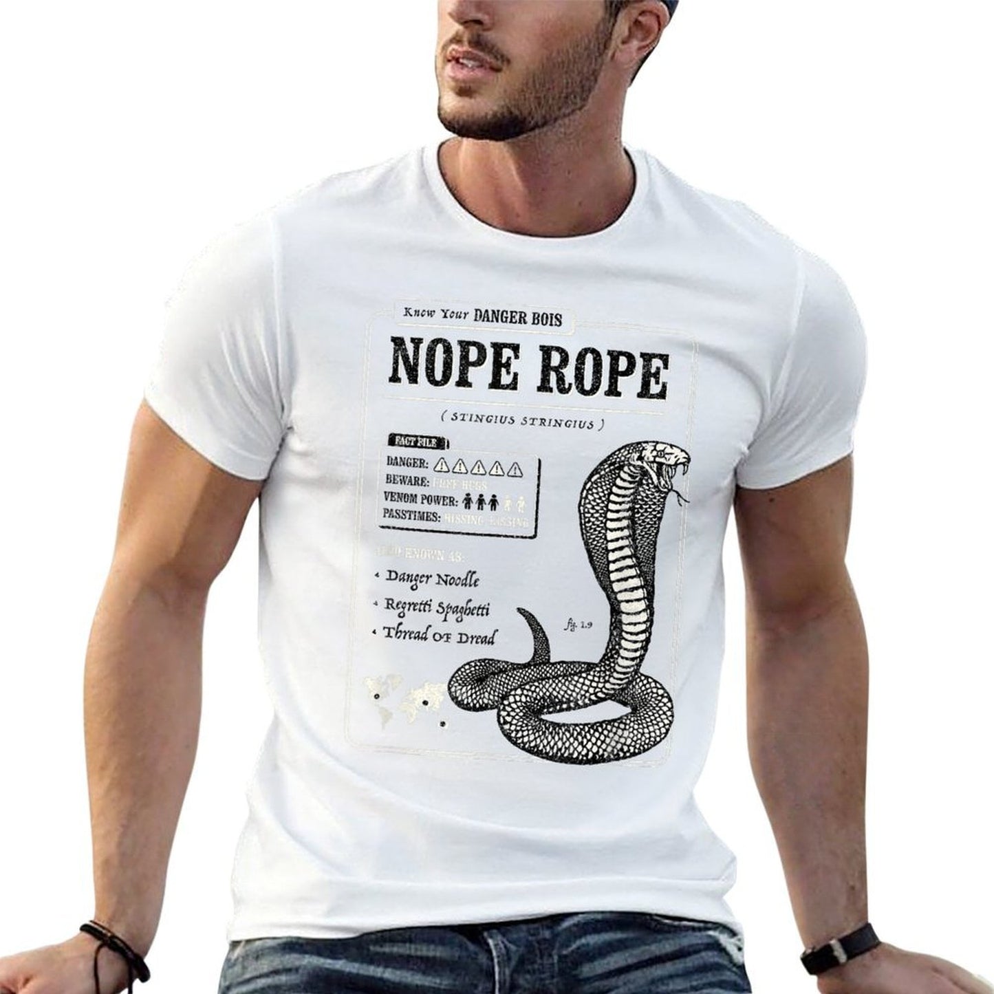 Nope Rope Print - Funny Snake  Easy-care T-Shirt
