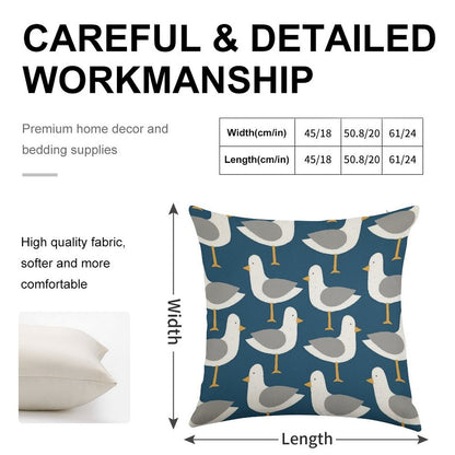 Seagull 4.0 Linen Throw Pillow Cover