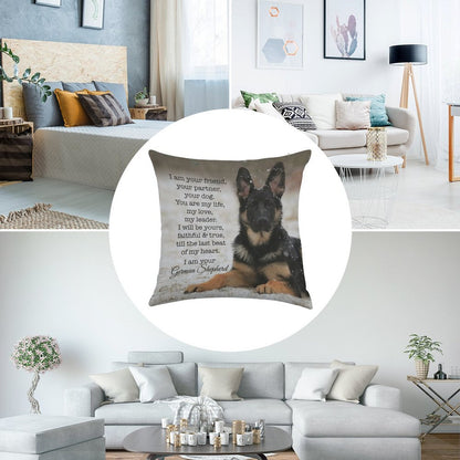 I Am Your German Shepherd Linen Throw Pillow Cover