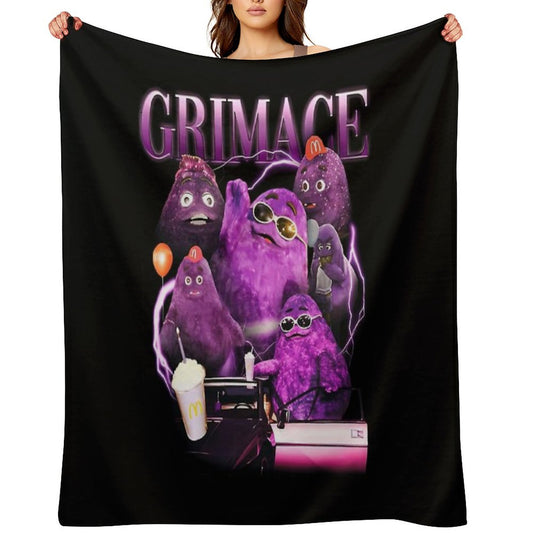 Grimace in 90s Throw Blanket
