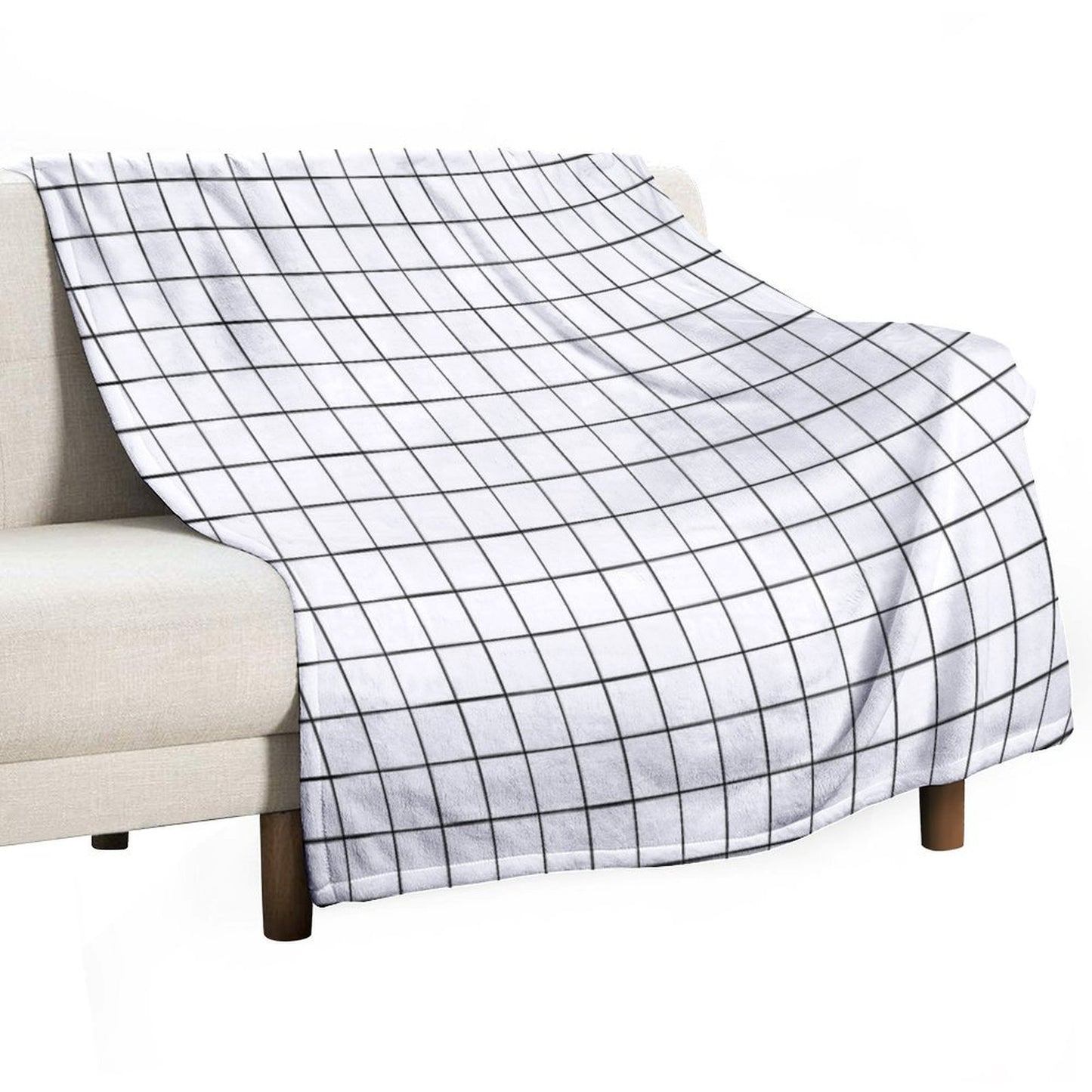White Grid Throw Blanket