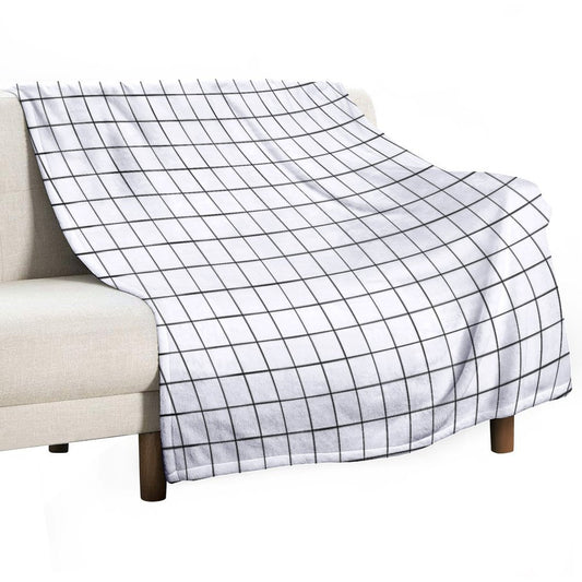White Grid Throw Blanket