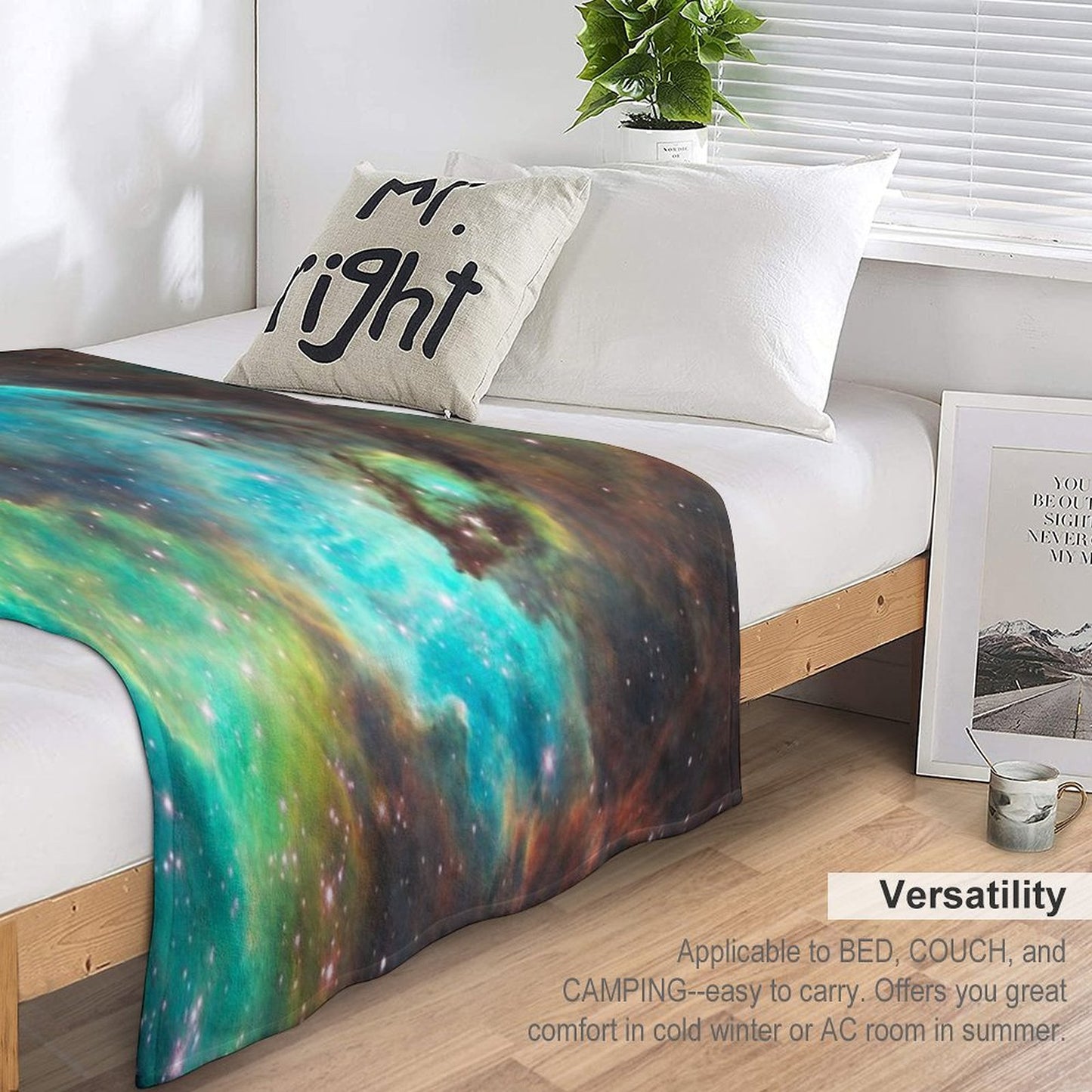 Green Galaxy Throw Blanket