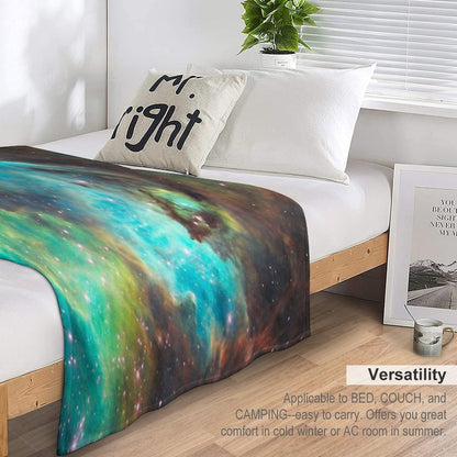 Green Galaxy Throw Blanket