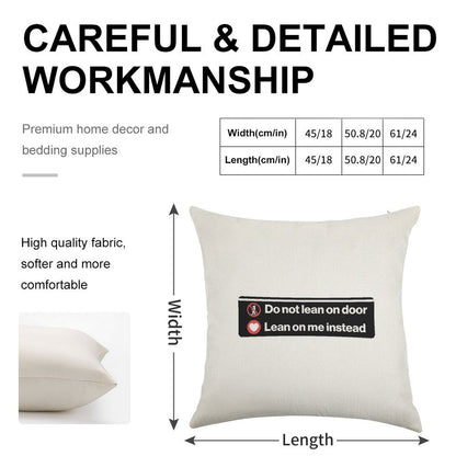 Lean on Me Linen Throw Pillow Cover