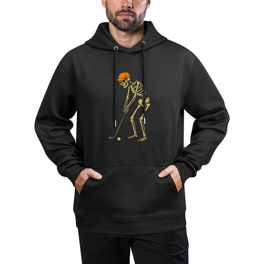 Skeleton Golf Halloween Golfer Golf Player Funny Men Dad Machine Washable Hoodie