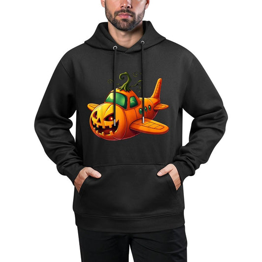 Funny Airplane Pumpkin Pilot Lovers Halloween Mens Boys Kids Customizable Surface Hoodie