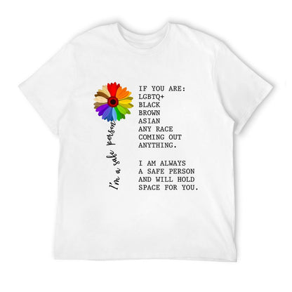 Sunflower LGBT Im A Safe Person, LGBT Pride Month  Relaxed-fit T-Shirt