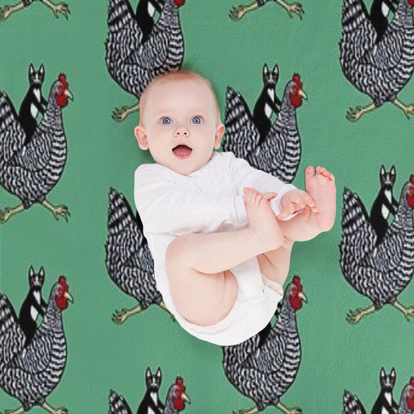 Cat Riding A Chicken Throw Blanket