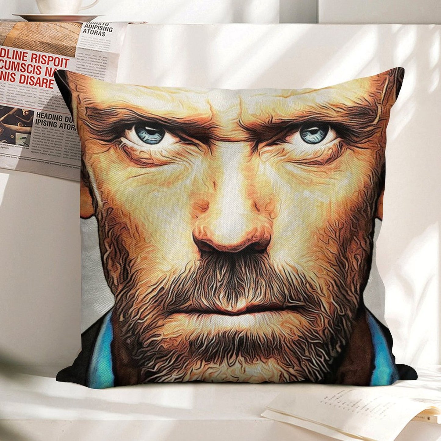 Dr. House Linen Throw Pillow Cover