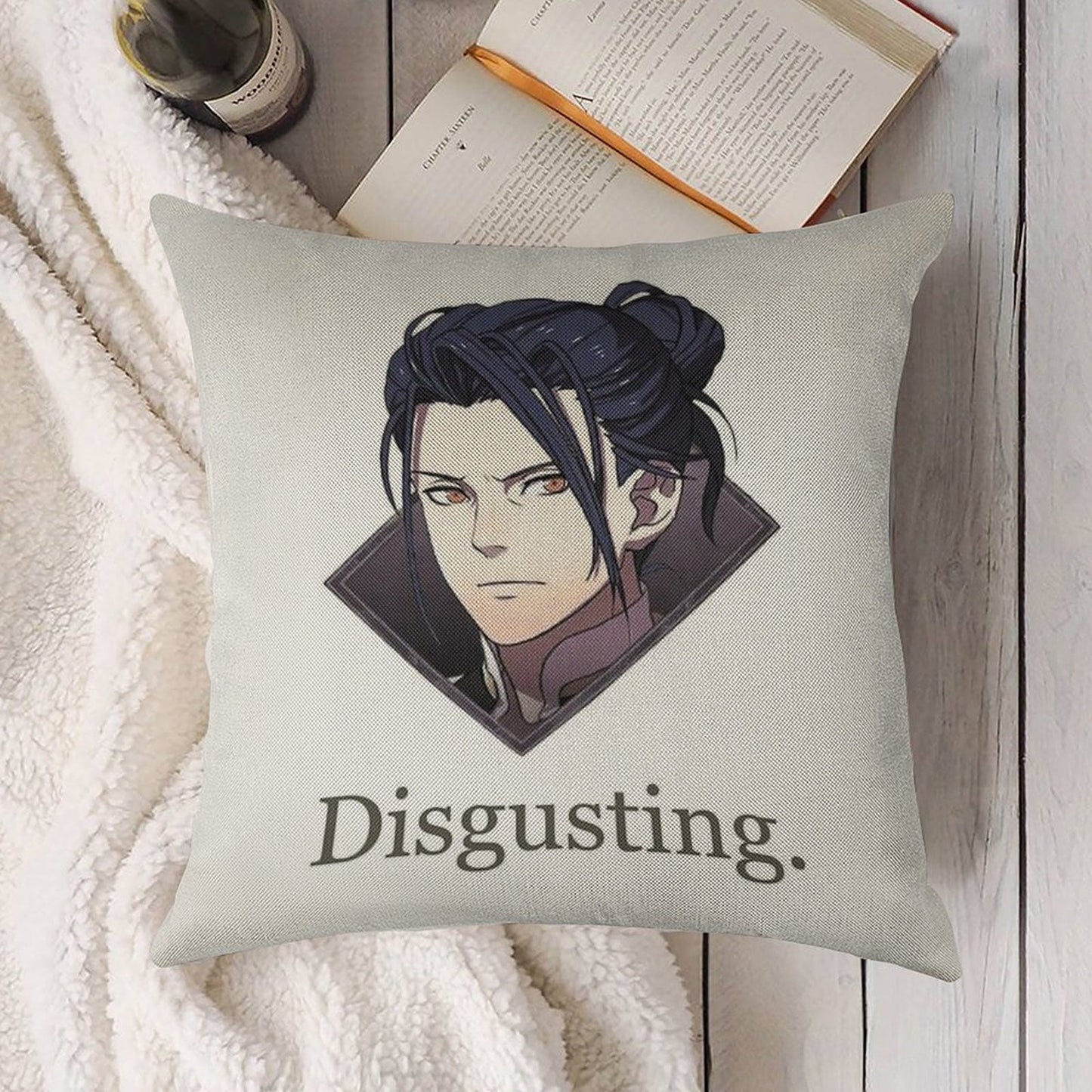 Felix Disgusting V2 Linen Throw Pillow Cover