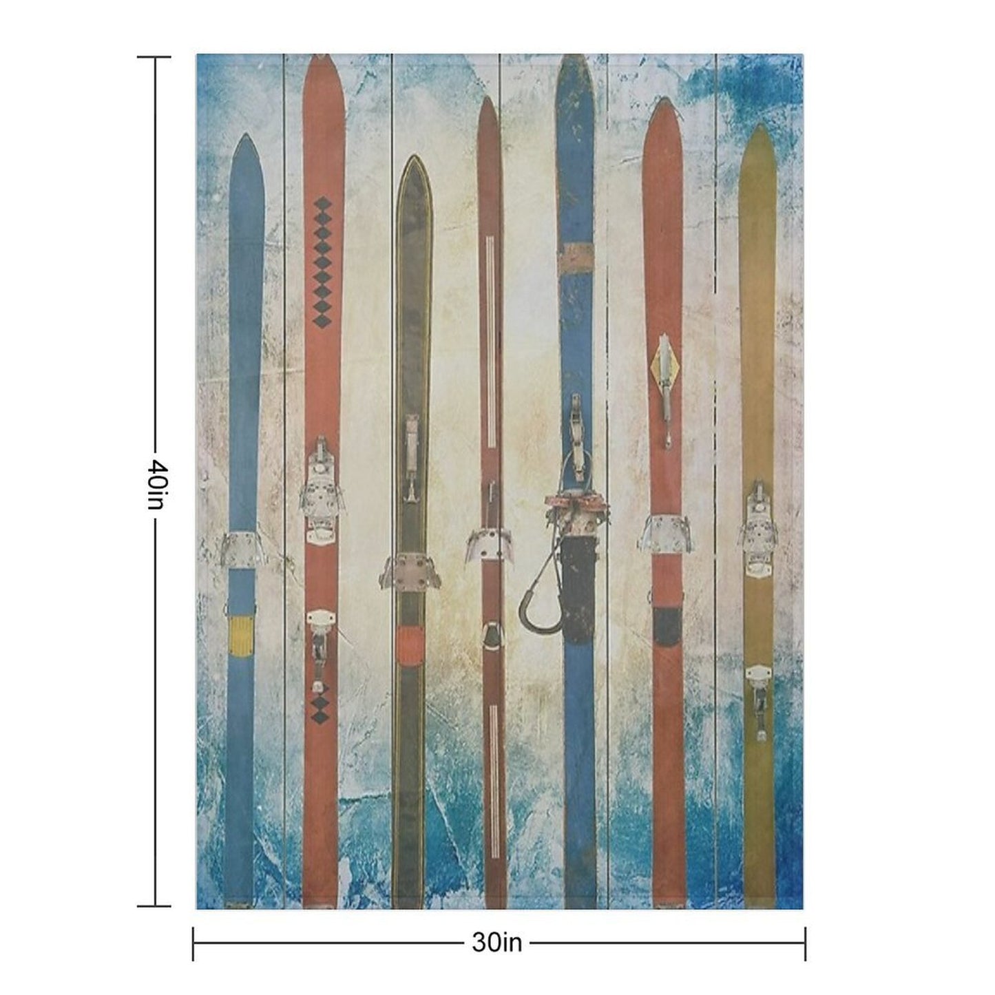 Skiing Sets Vintage Throw Blanket