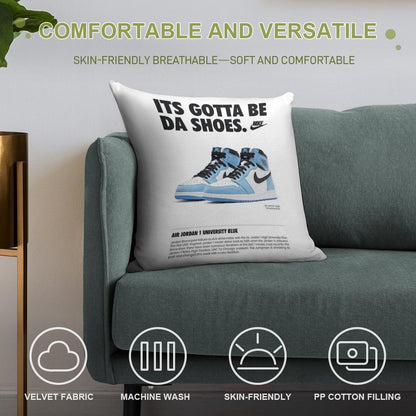 Poster Nike Air Jordan 1 University Blue Soft High-Density Material Throw Pillow
