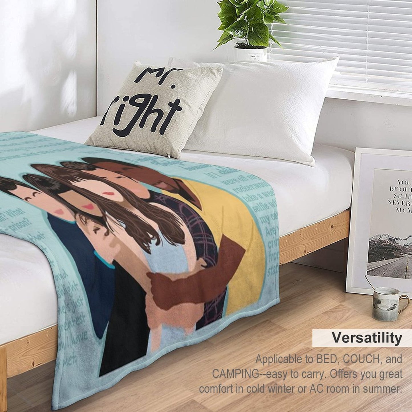 New Girl Cast And Quotes Throw Blanket