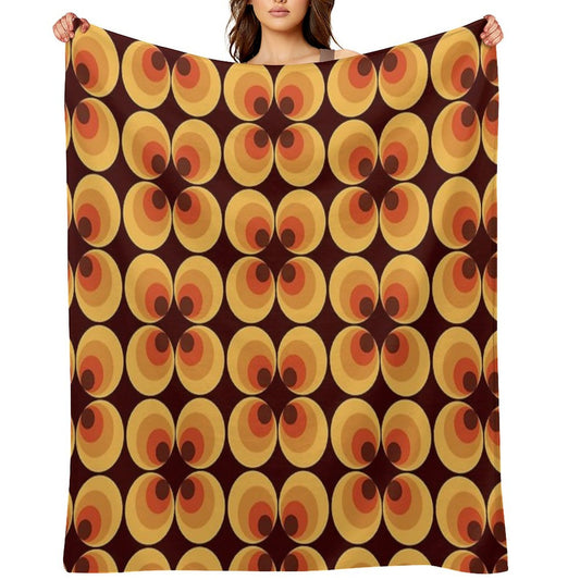 Retro Orange Throw Blanket