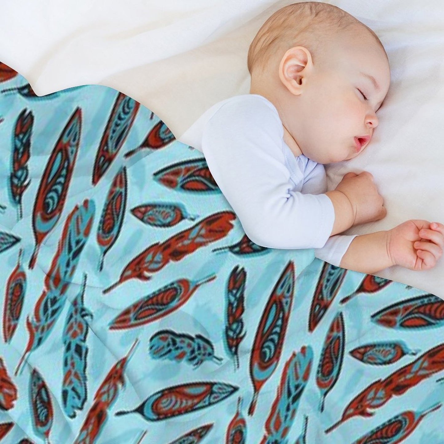 Tlingit Feathers - Blue Throw Blanket