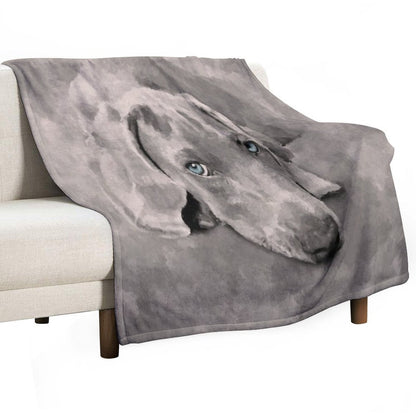 Weimaraner Dog Mixed Media Throw Blanket