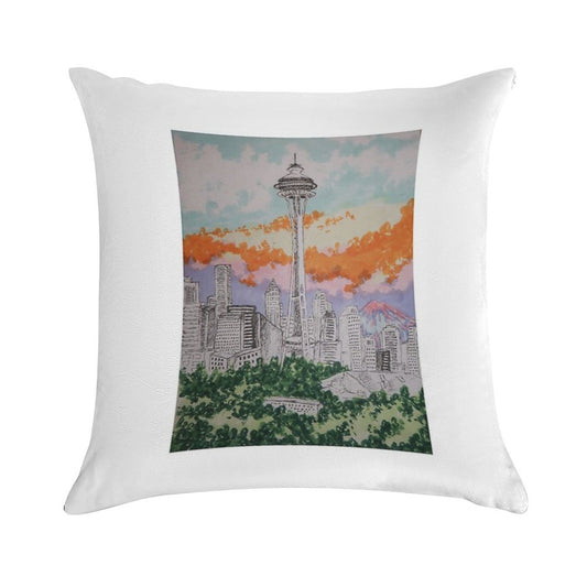 Seattle Soft Hidden Zipper Throw Pillow